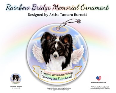 Raining Cats and Dogs | Papillon Rainbow Bridge Memorial Ornament