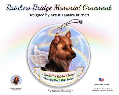 Raining Cats and Dogs | Australian Terrier Rainbow Bridge Memorial Ornament