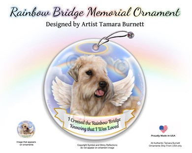 Raining Cats and Dogs | Soft Coated Wheaten Rainbow Bridge Memorial Ornament