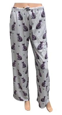 Raining Cats and Dogs | Silver Tabby Cat PJ Bottoms