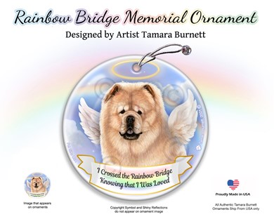 Raining Cats and Dogs | Chow Chow Dog Rainbow Bridge Memorial Ornament