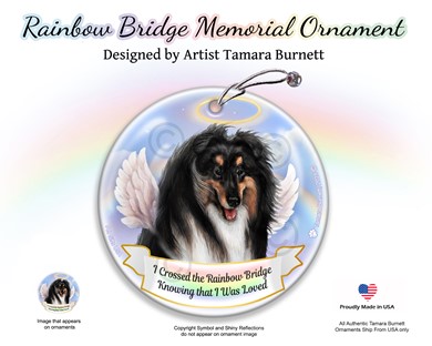 Raining Cats and Dogs | Collie Dog Rainbow Bridge Memorial Ornament