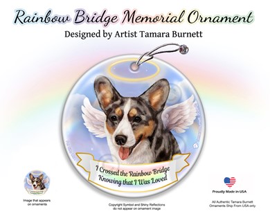 Raining Cats and Dogs |Welsh Corgi Cardigan Rainbow Bridge Memorial Ornament