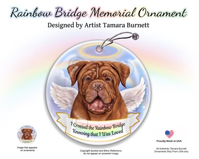 Raining Cats and Dogs | Dogue de Bordeaux  Rainbow Bridge Memorial Ornament