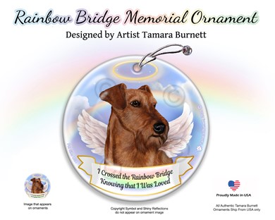 Raining Cats and Dogs | Irish Terrier Rainbow Bridge Memorial Ornament