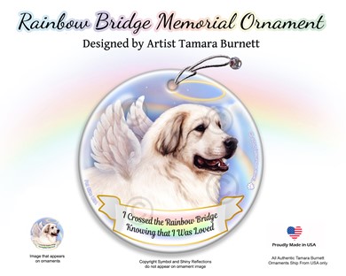 Raining Cats and Dogs | Great Pyrenees Rainbow Bridge Memorial Ornament