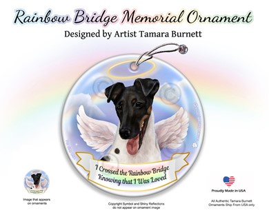 Raining Cats and Dogs |Fox Terrier Rainbow Bridge Memorial Ornament
