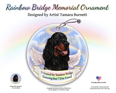 Raining Cats and Dogs | Gordon Setter Rainbow Bridge Memorial Ornament