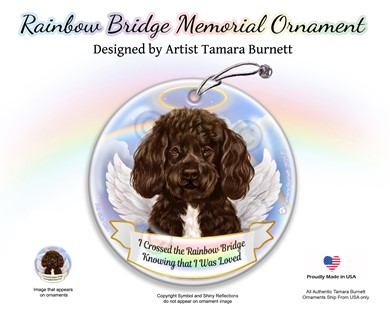 Raining Cats and Dogs | Portuguese Water Dog Rainbow Bridge Memorial Ornament