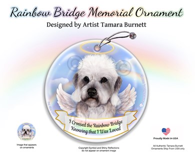 Raining Cats and Dogs | Dandie Dinmont Rainbow Bridge Memorial Ornament