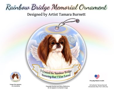 Raining Cats and Dogs | Japanese Chin Dog Rainbow Bridge Memorial Ornament