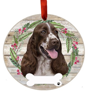 Raining Cats and Dogs |Springer Spaniel Dog Wreath Dog Breed Christmas Ornament