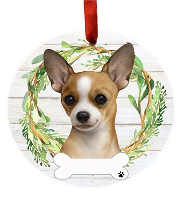 Raining Cats and Dogs | Chihuahua Wreath Dog Breed Christmas Ornament