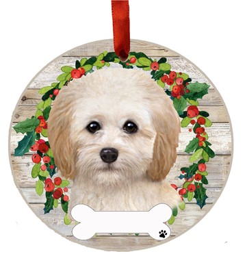 Raining Cats and Dogs | Cockapoo Wreath Dog Breed Christmas Ornament