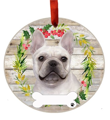 Raining Cats and Dogs | French Bulldog Wreath Dog Breed Christmas Ornament