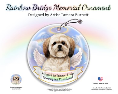 Raining Cats and Dogs | Lhaso Apso Rainbow Bridge Memorial Ornament