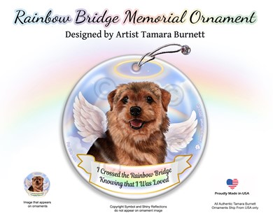 Raining Cats and Dogs | Norfolk Terrier Rainbow Bridge Memorial Ornament