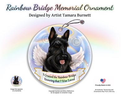 Raining Cats and Dogs | Scottish Terrier Dog Rainbow Bridge Memorial Ornament