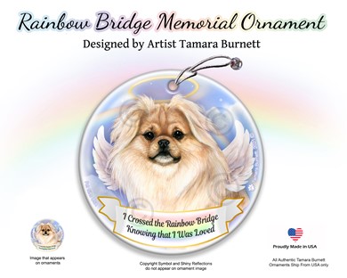 Raining Cats and Dogs | Tibetan Spaniel Rainbow Bridge Memorial Ornament