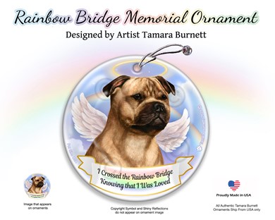 Raining Cats and Dogs | Staffordshire Bull Terrier Rainbow Bridge Memorial Ornament