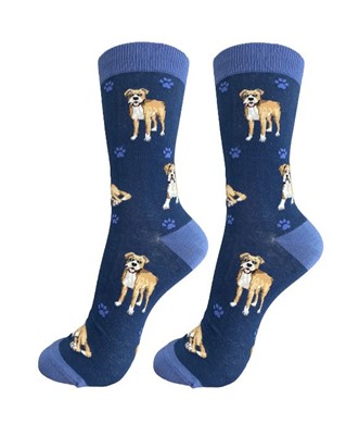 Raining Cats and Dogs |Boxer Uncropped Happy Tails Socks