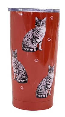 Raining Cats and Dogs | Silver Tabby Cat  Insulated Serengeti Tumbler