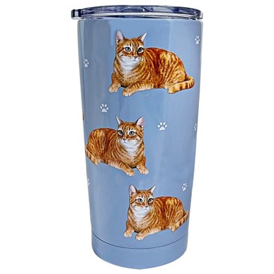 Raining Cats and Dogs | Orange Tabby Cat Insulated Serengeti Tumbler