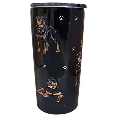 Raining Cats and Dogs | Rottweiler Dog Insulated Tumbler By  Serengeti