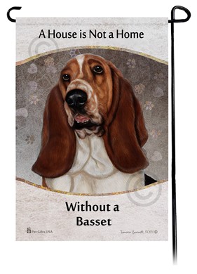 Raining Cats and Dogs | Basset Hound House is Not a Home Garden Flag
