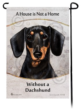 Raining Cats and Dogs | Dachshund Short House is Not a Home Garden Flag- click for more breed colors