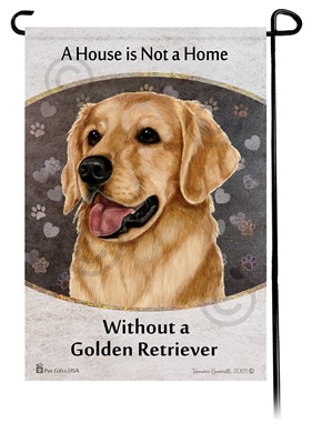 Raining Cats and Dogs | Golden Retriever House is Not a Home Garden Flag