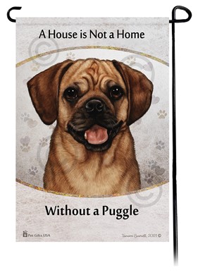 Raining Cats and Dogs | Puggle House is Not a Home Garden Flag- click for more breed colors
