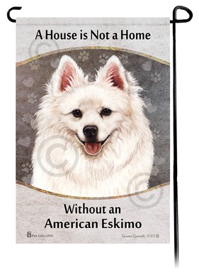 Raining Cats and Dogs | American Eskimo House is Not a Home Garden Flag
