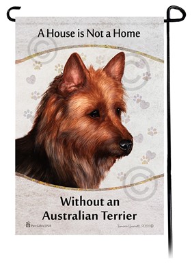 Raining Cats and Dogs | Australian Terrier House is Not a Home Garden Flag