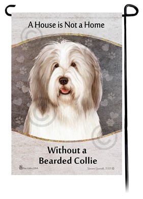 Raining Cats and Dogs | Bearded Collie House is Not a Home Garden Flag