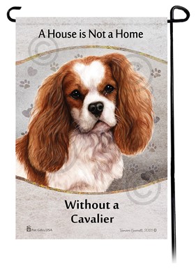 Raining Cats and Dogs | Cavalier King Charles House is Not a Home Garden Flag
