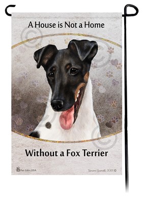 Raining Cats and Dogs | Fox Terrier House is Not a Home Garden Flag