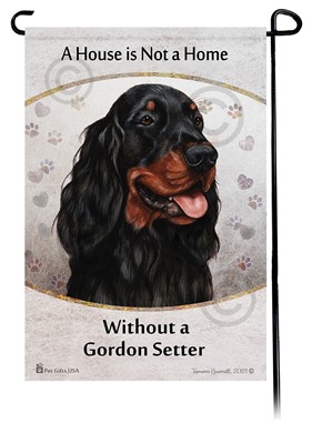Raining Cats and Dogs | Gordon Setter House is Not a Home Garden Flag
