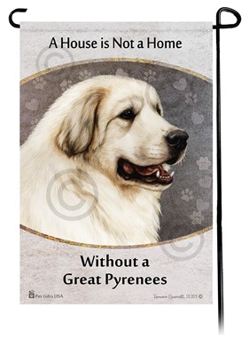 Raining Cats and Dogs | Great Pyrenees House is Not a Home Garden Flag