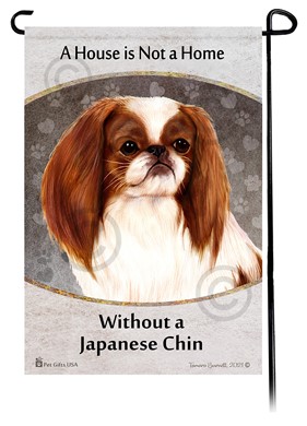 Raining Cats and Dogs | Japanese Chin House is Not a Home Garden Flag