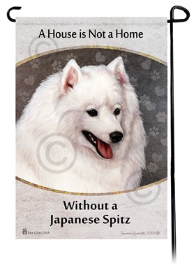 Raining Cats and Dogs | Japanese Spitz House is Not a Home Garden Flag