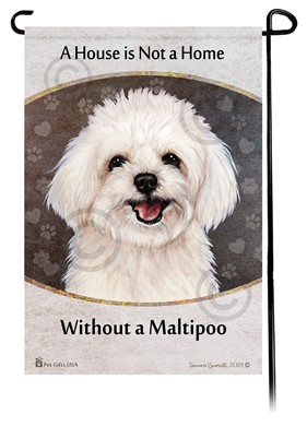 Raining Cats and Dogs | Maltipoo House is Not a Home Garden Flag- click for more breed options