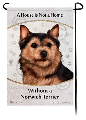 Raining Cats and Dogs | Norwich Terrier House is Not a Home Garden Flag