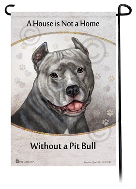 Raining Cats and Dogs | Pit Bull Cropped House is Not a Home Garden Flag