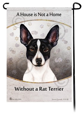 Raining Cats and Dogs | Rat Terrier House is Not a Home Garden Flag