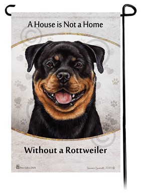 Raining Cats and Dogs | Rottweiler House is Not a Home Garden Flag