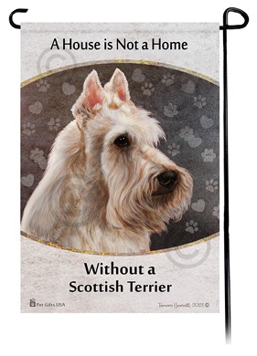 Raining Cats and Dogs | Scottish Terrier House is Not a Home Garden Flag