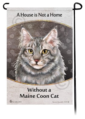 Raining Cats and Dogs | Maine Coon Blue Cat House is Not a Home Garden Flag