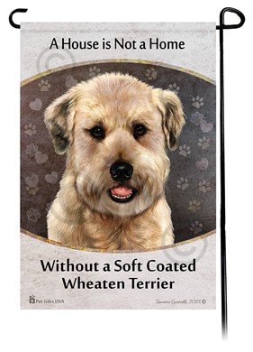 Raining Cats and Dogs | Soft Coated Wheaten Terrier House is Not a Home Garden Flag