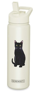 Raining Cats and Dogs |Black Cat Serengeti Insulated Water Bottle
